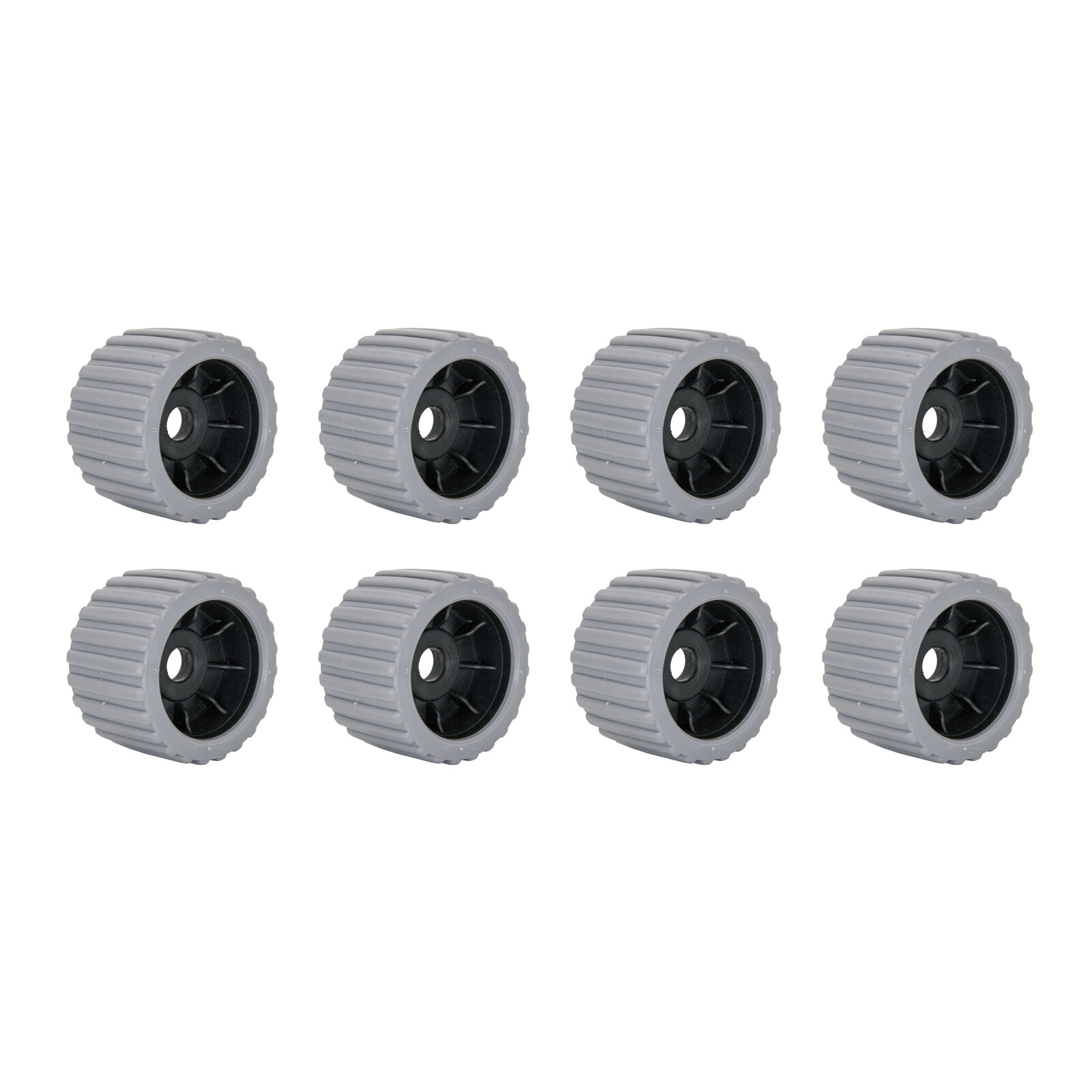 8PCS PP Boat Trailer Roller 22MM Bore Marine Ribbed Wobble Roller 110*72*22mm