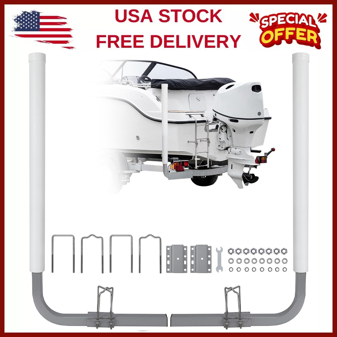 2 Pack 40″ Adjustabl Rustproof Galvanized Steel Boat Trailer Guide w/PVC Pipes