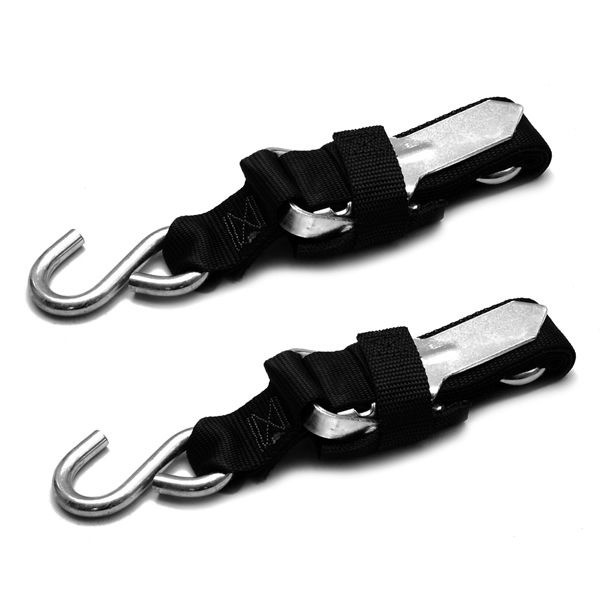 Boat Tie Down Straps | 3 Feet x 1 1/2 Inch Black Polyester (Pair)