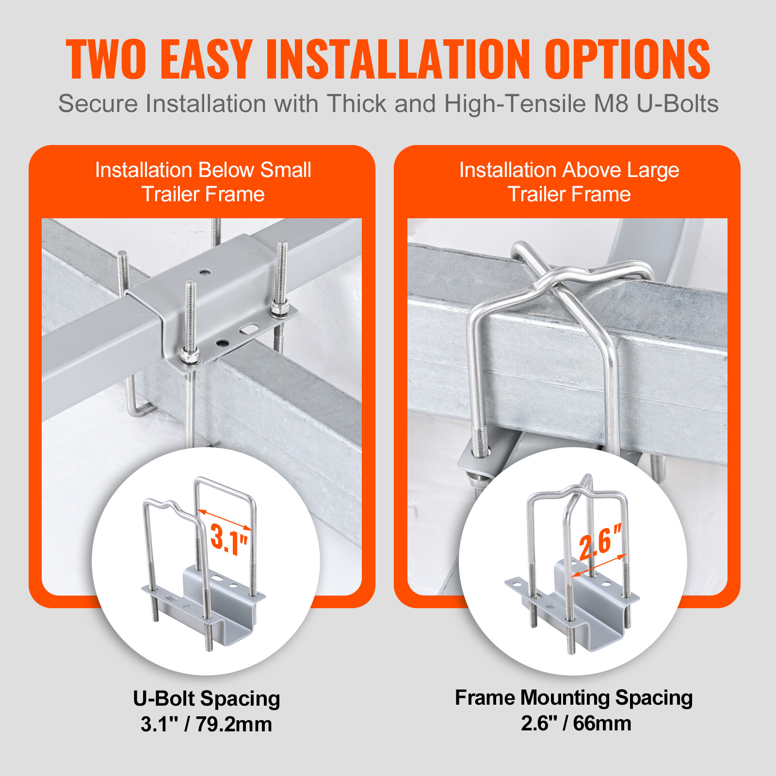 VEVOR Boat Trailer Guide 60” Galvanized Guide on PVC Poles for Ski Boat Sailboat