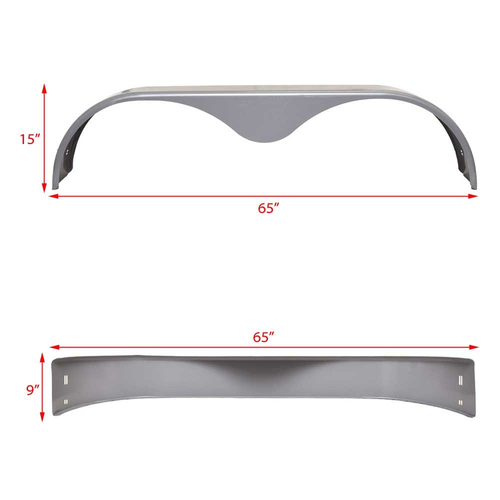 Ranger Boat Trailer Fender MFT266 | Tandem Axle Gray 65 x 9 Inch