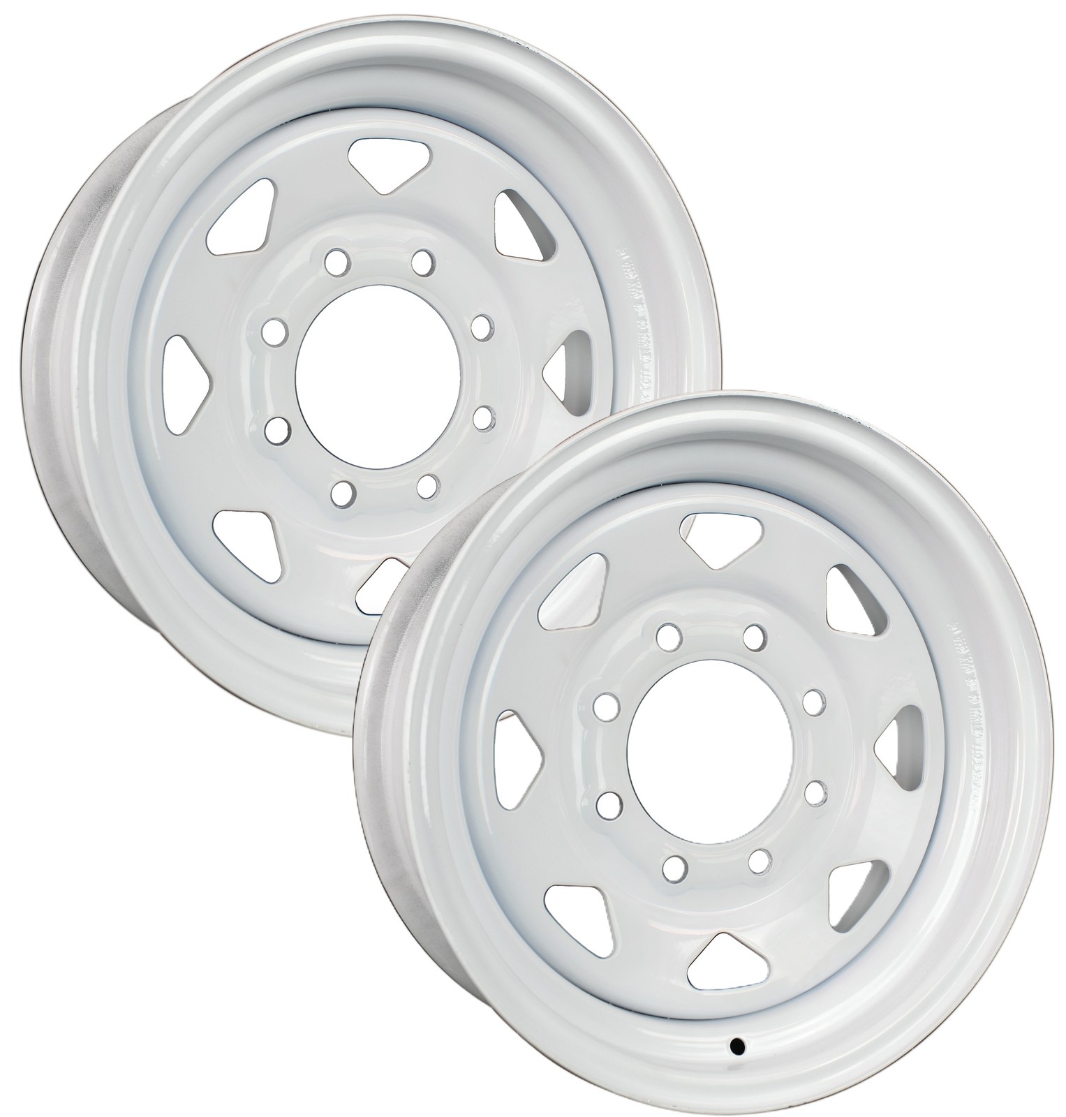 2-Pack Trailer Wheel 15X6 15 Inch 6 Lug On 5.5 Center White Spoke Rim