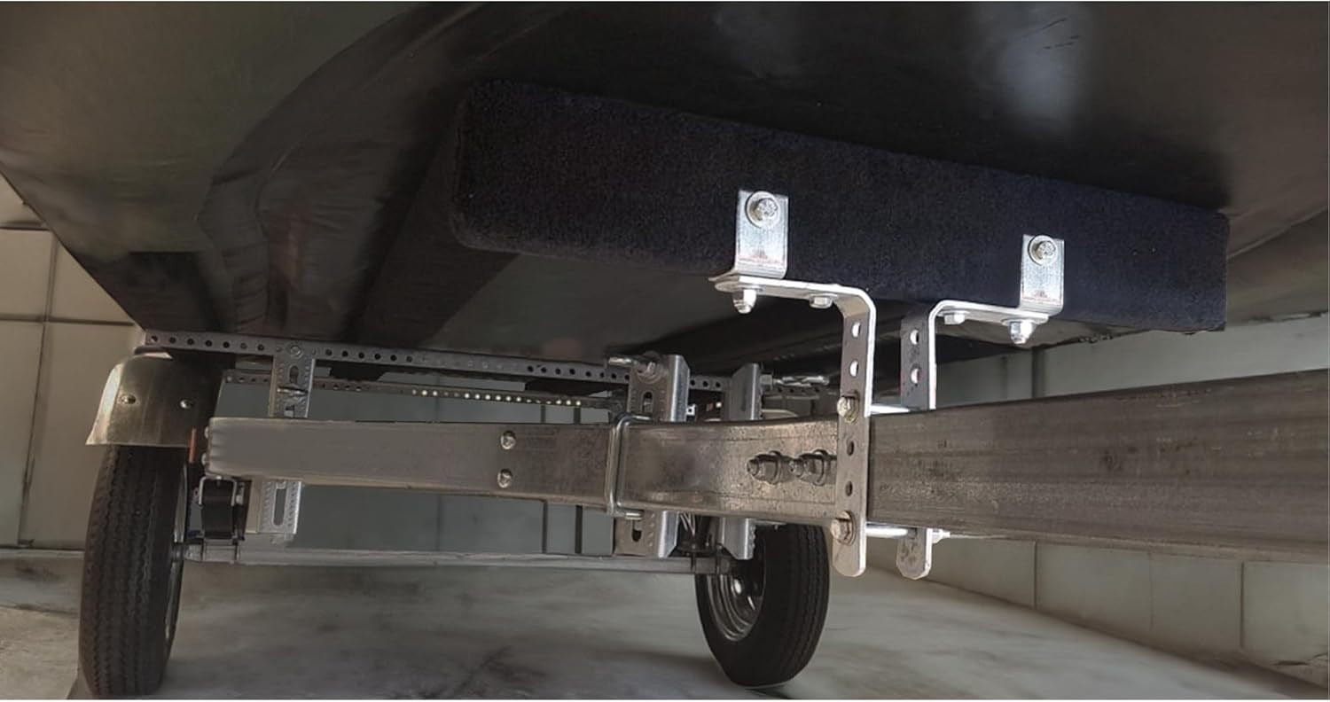 Galvanized Steel Bunk Support and Bracket Assembly for Jon Boat Railing Mount