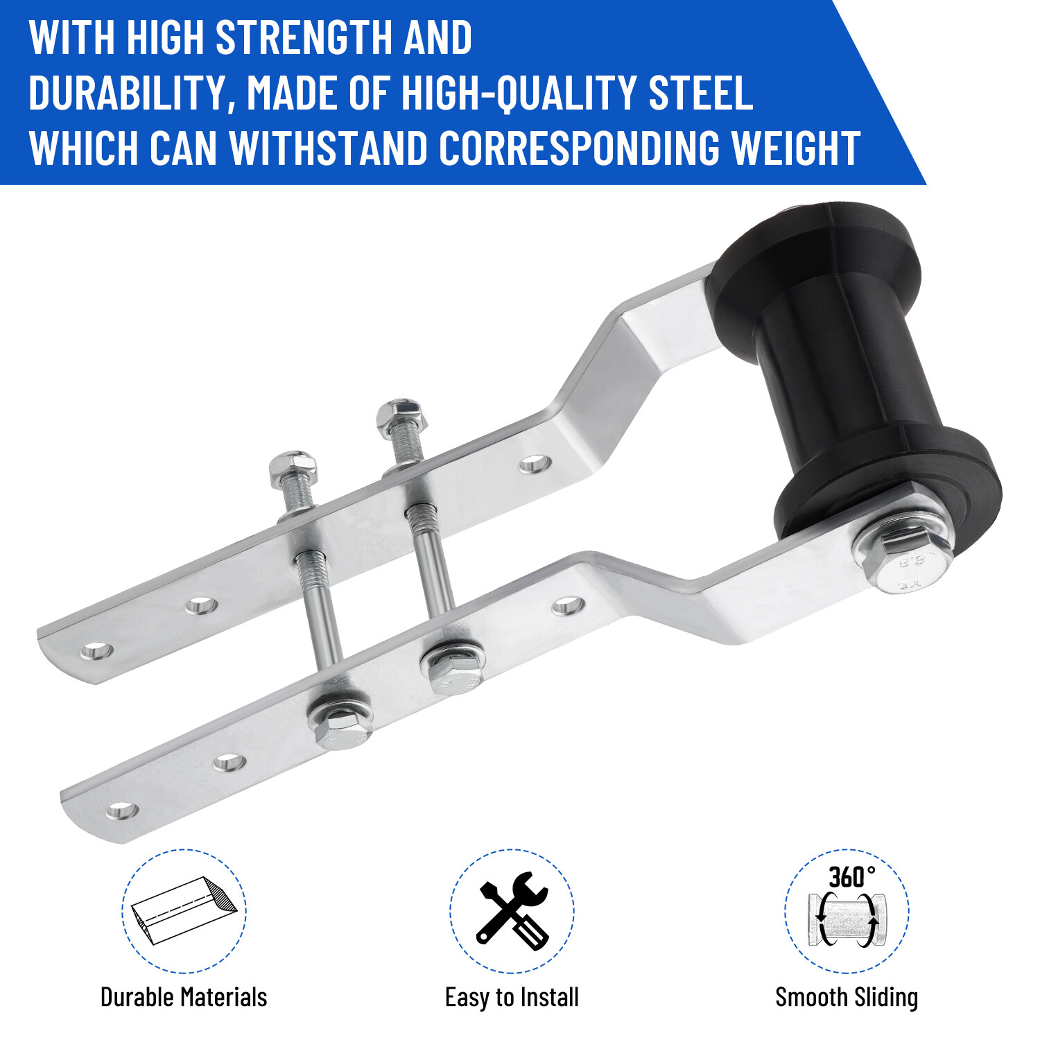 4″ Adjustable Keel Roller Bracket Assembly for 2″ Tongue Boat Replacement