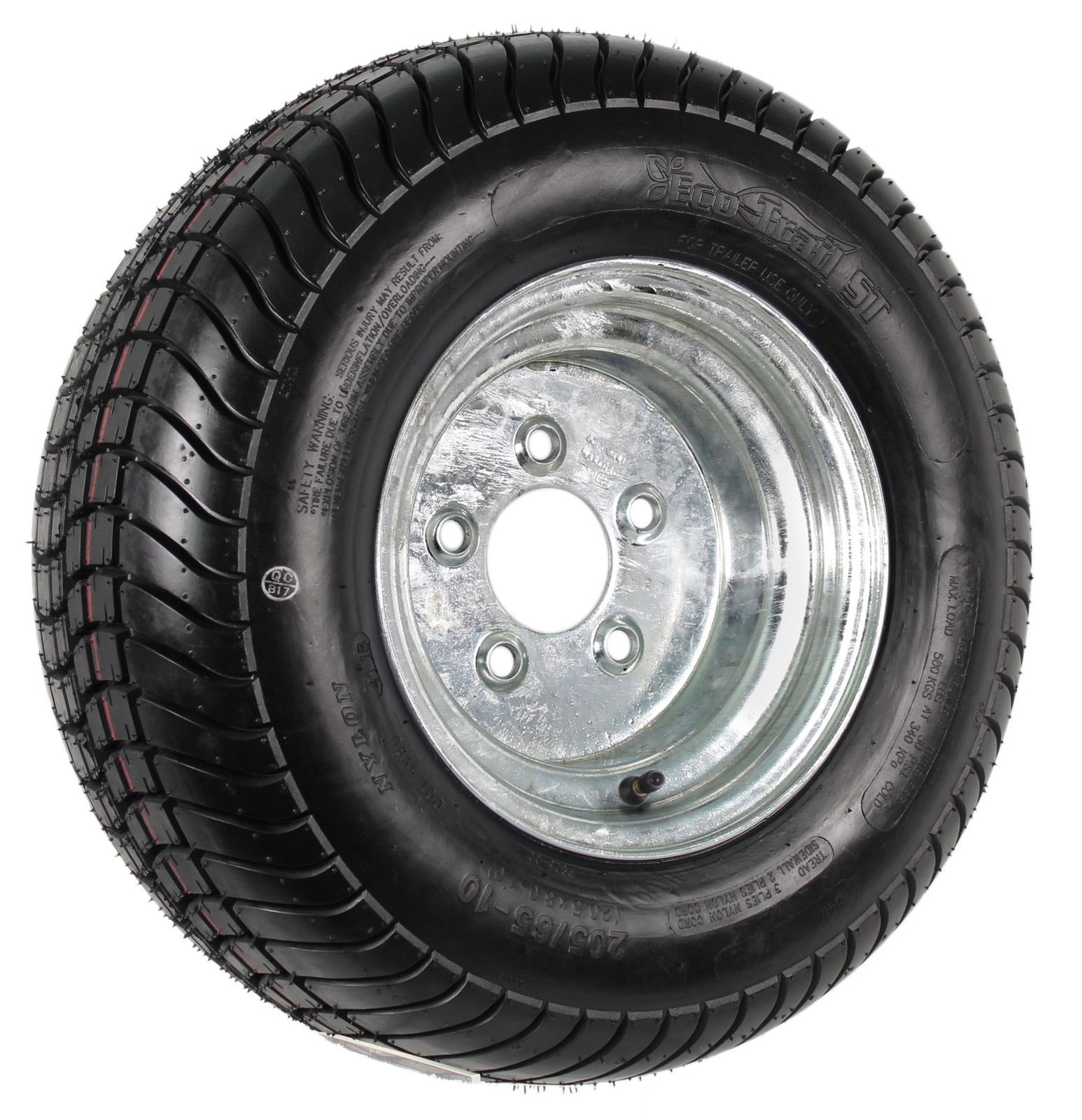 2-Pack Trailer Tires Rims 20.5X8-10 205/65-10 20.5X8.0-10 5 Lug Galvanized Wheel