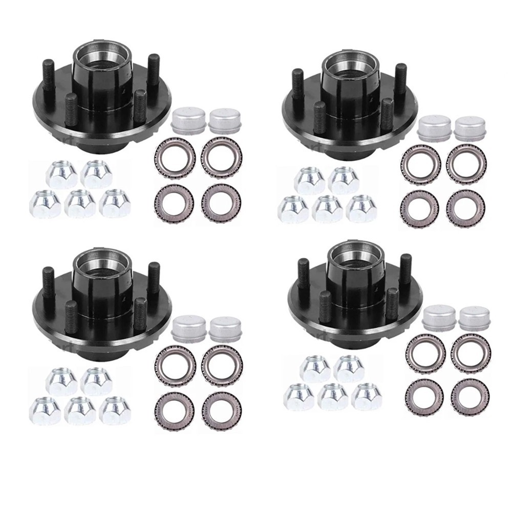 4PK 3500 lb Axle Idler Hub Kits – 5 Lug 5 on 4.5 Trailer Wheel Hubs