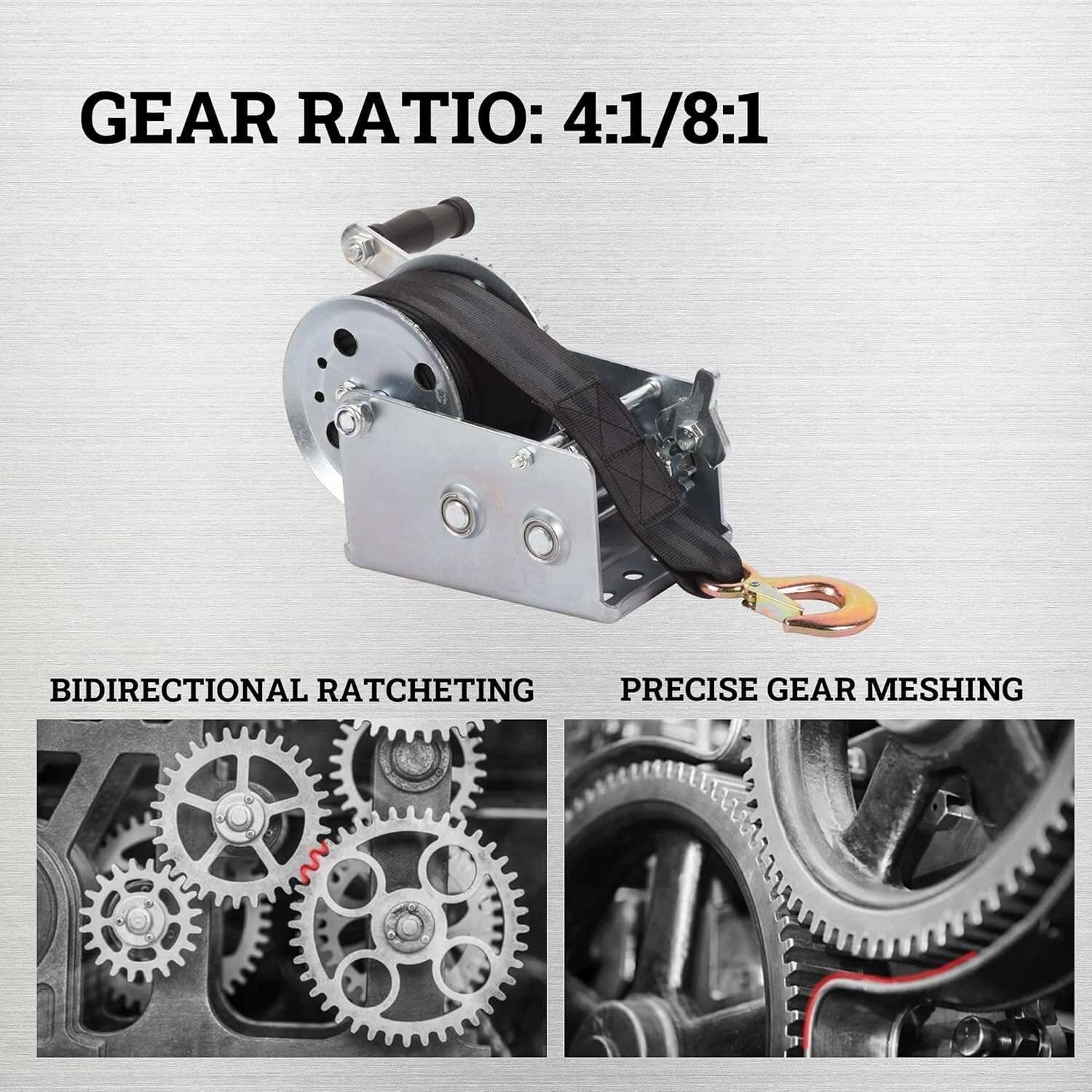 Portable Hand Winch 2500lbs Two Way Ratchet Manual for Trailers ATV UTV Boat Mar