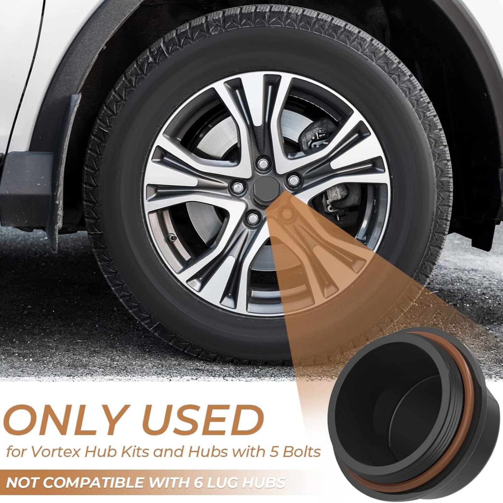 Easy Install Hub Dust Cap Set For Tie Down Vortex Hubs 1250-1750 Lbs Plastic