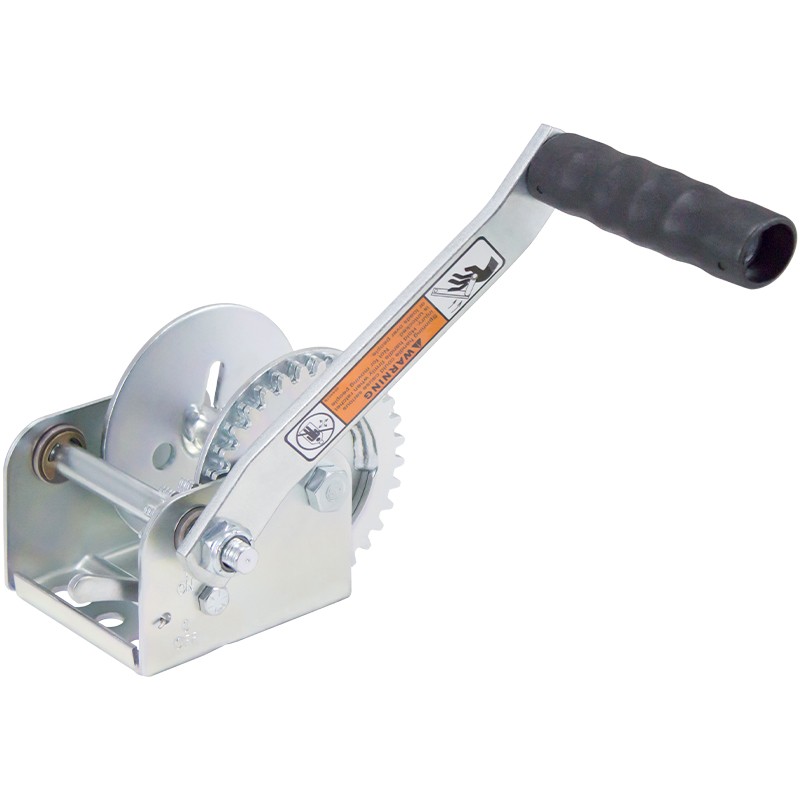 Manual Hand Winch | 600 Pound Capacity | Zinc Plated 3.2:1 Gear Ratio