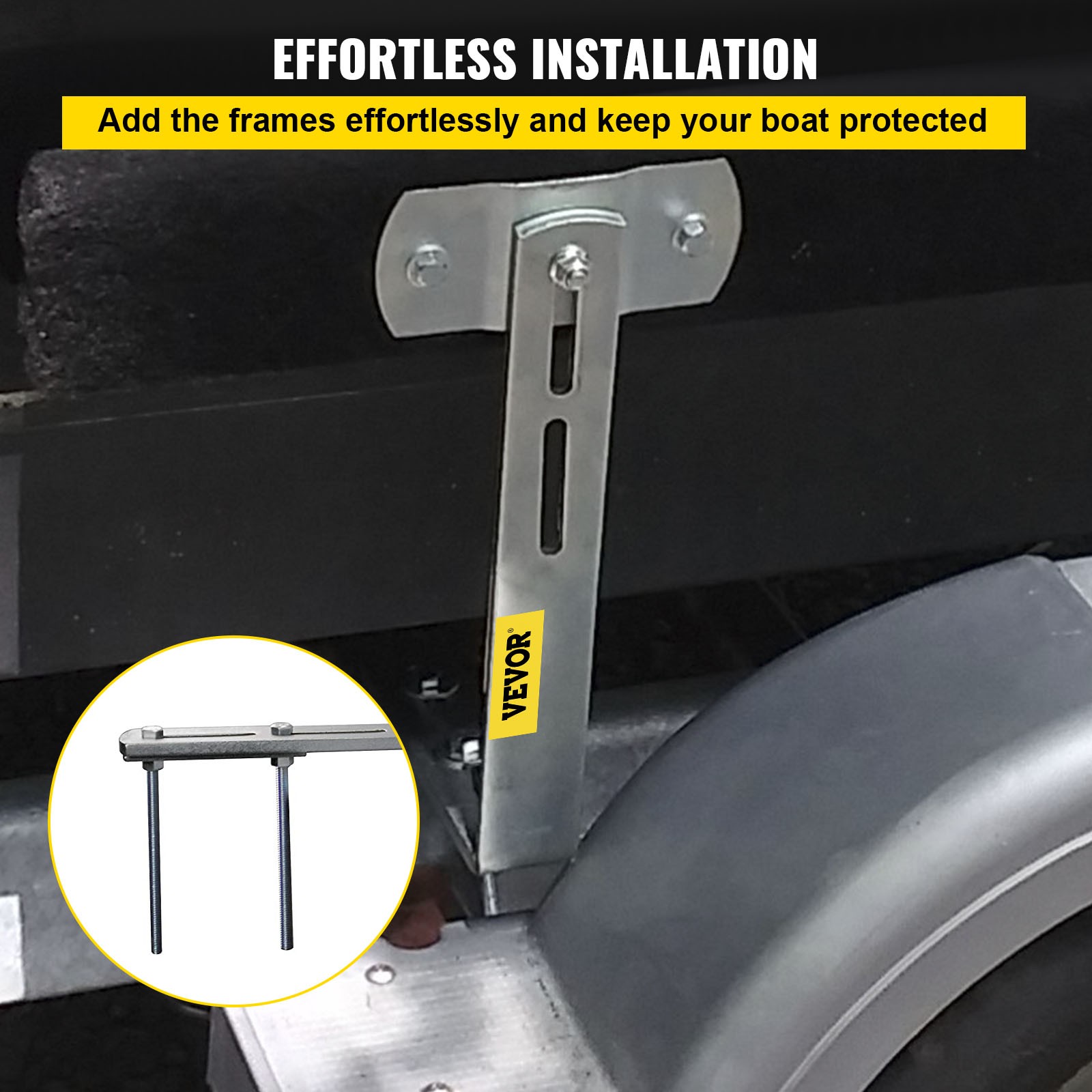 VEVOR Boat Trailer Guide-ons 48″ Rustproof Trailer Guides w/Carpet-padded Boards