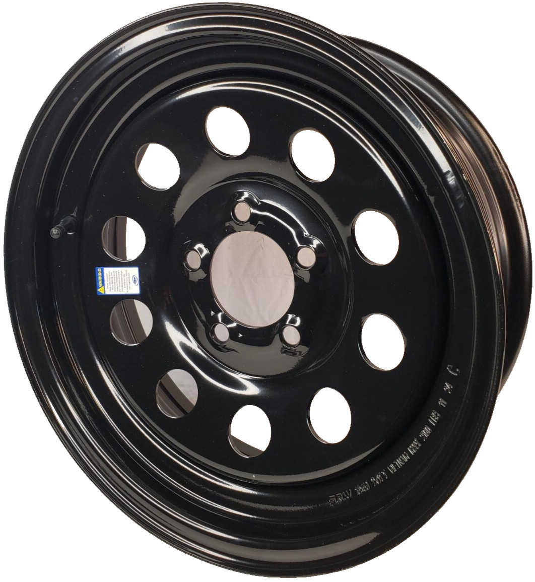 TRAILER RIM WHEEL 15×5 5/4.5 Black Steel mod Camper Boat Utility Farm Stock -TWO