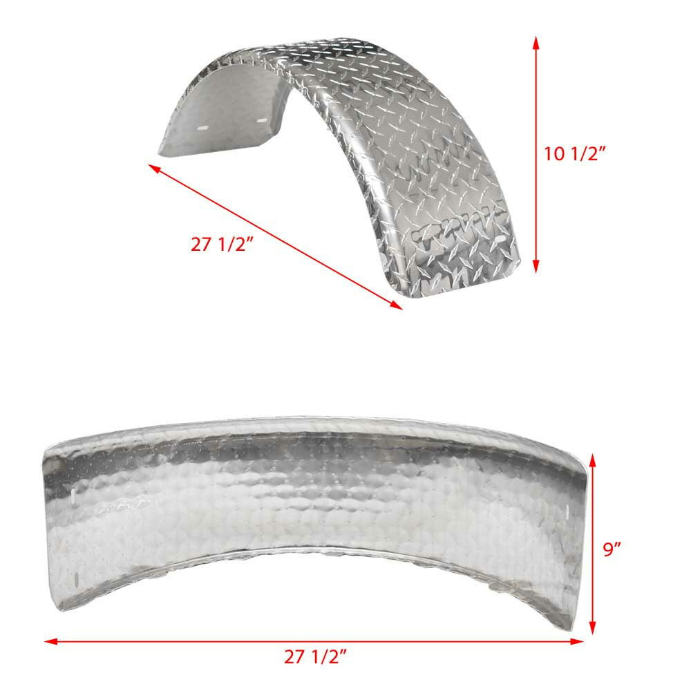 Ranger Boat Trailer Fender 204130 | 27 1/2 x 9 Inch Aluminum Diamond