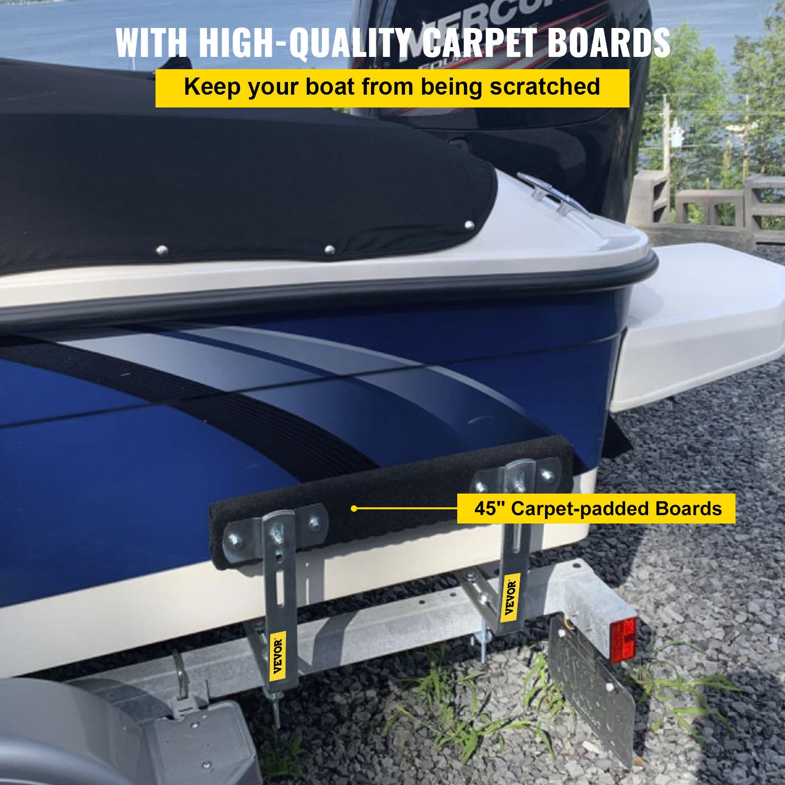 VEVOR Boat Trailer Guide-ons 48″ Rustproof Trailer Guides w/Carpet-padded Boards