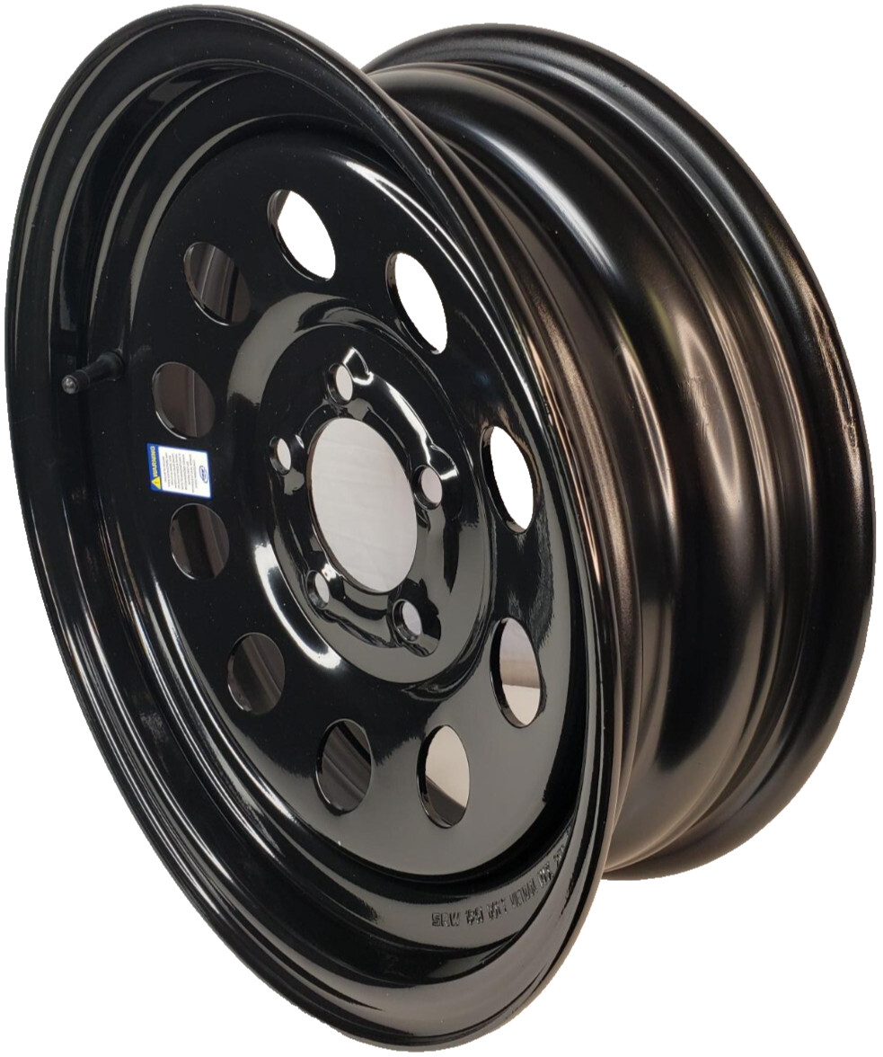 TRAILER RIM WHEEL 15×5 5/4.5 Black Steel mod Camper Boat Utility Farm Stock -TWO