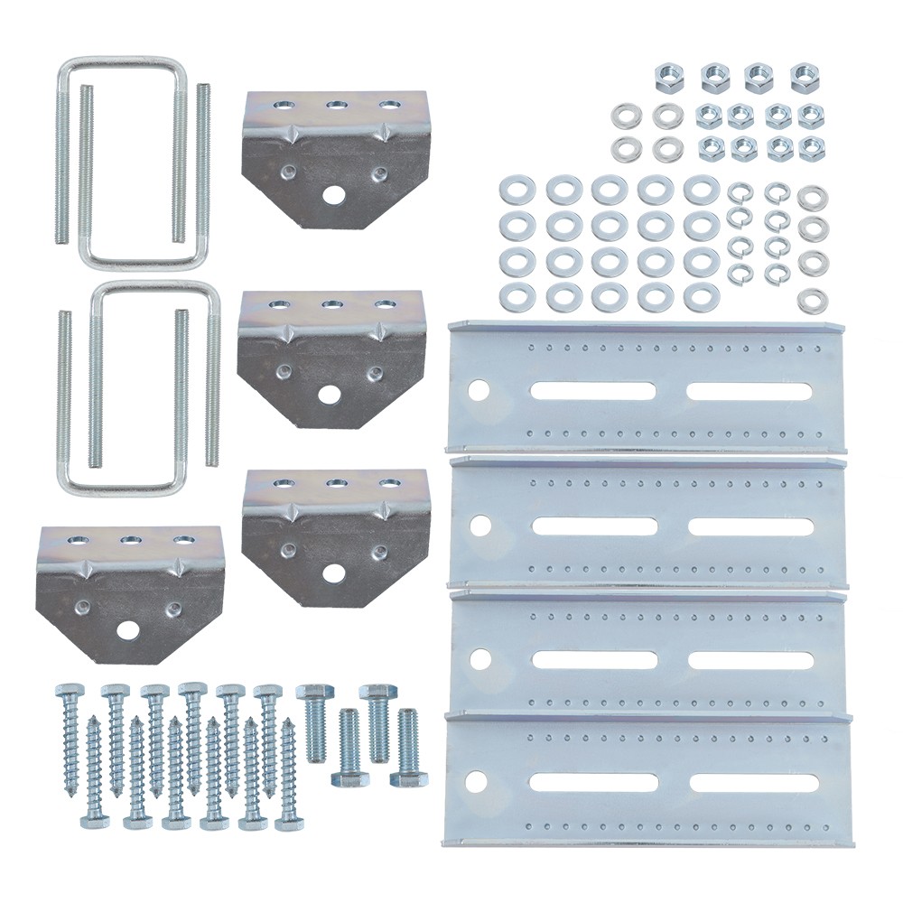 4Pcs 8″ Galvanized Swivel Top Bunk Bracket Kit with Hardware Boat Trailer 2×3