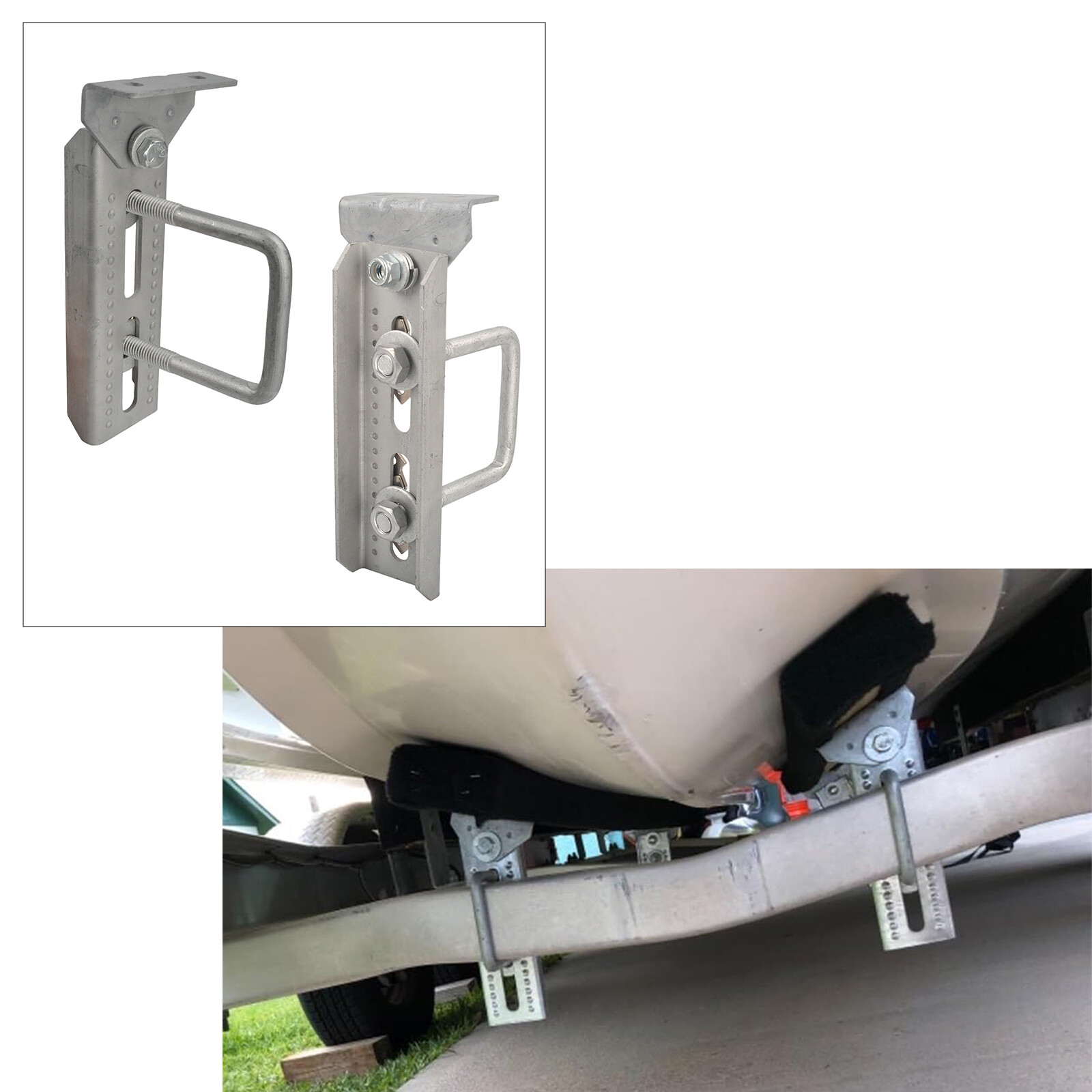 4Pack 8″ Galvanized Swivel Top Bunk Bracket Kit w/Hardware For 3×3 Boat Trailer