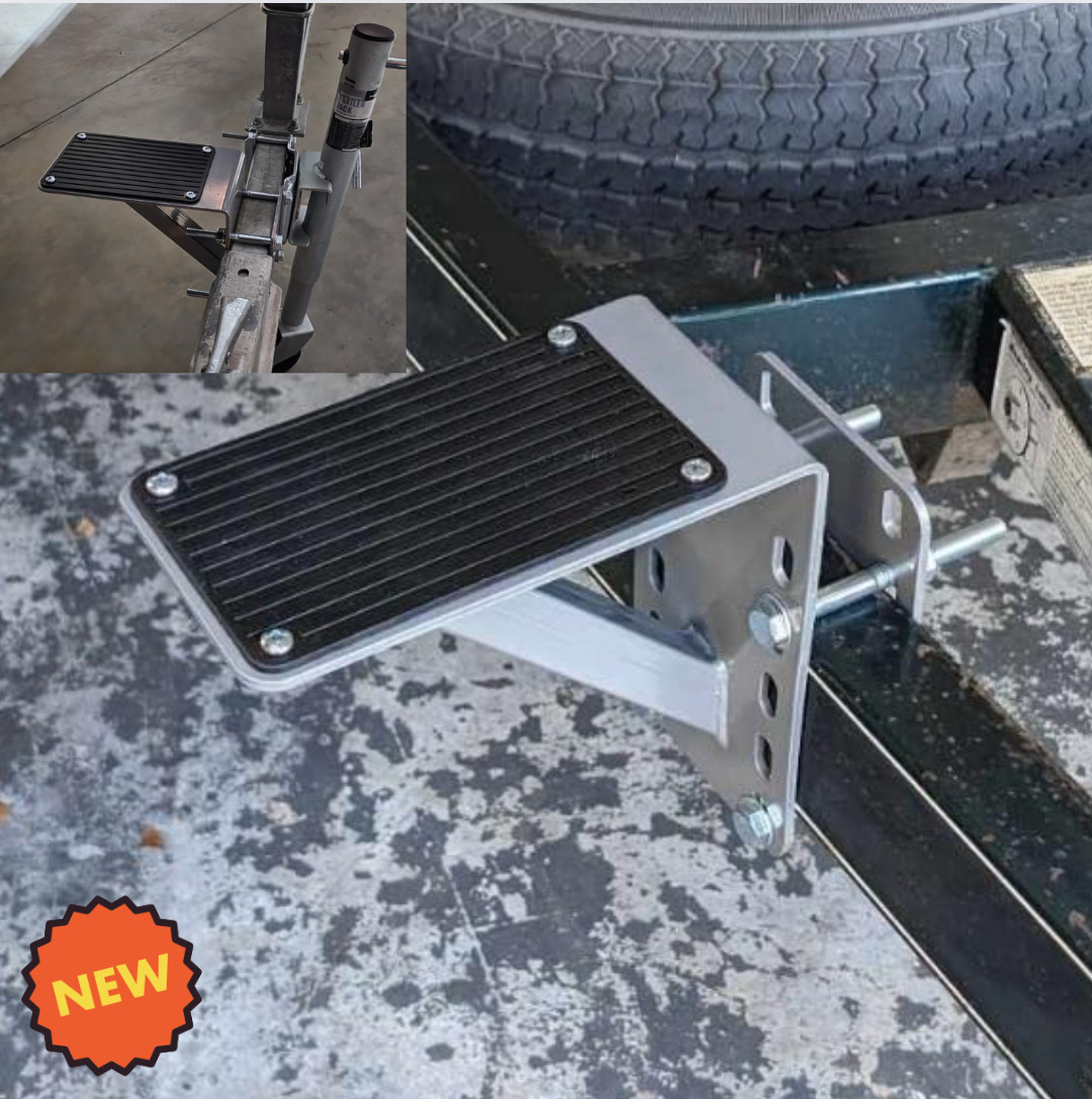 Non-Slip Rubber Trailer Step 300lb Max Load Boat Heavy Duty Stainless Steel Pad