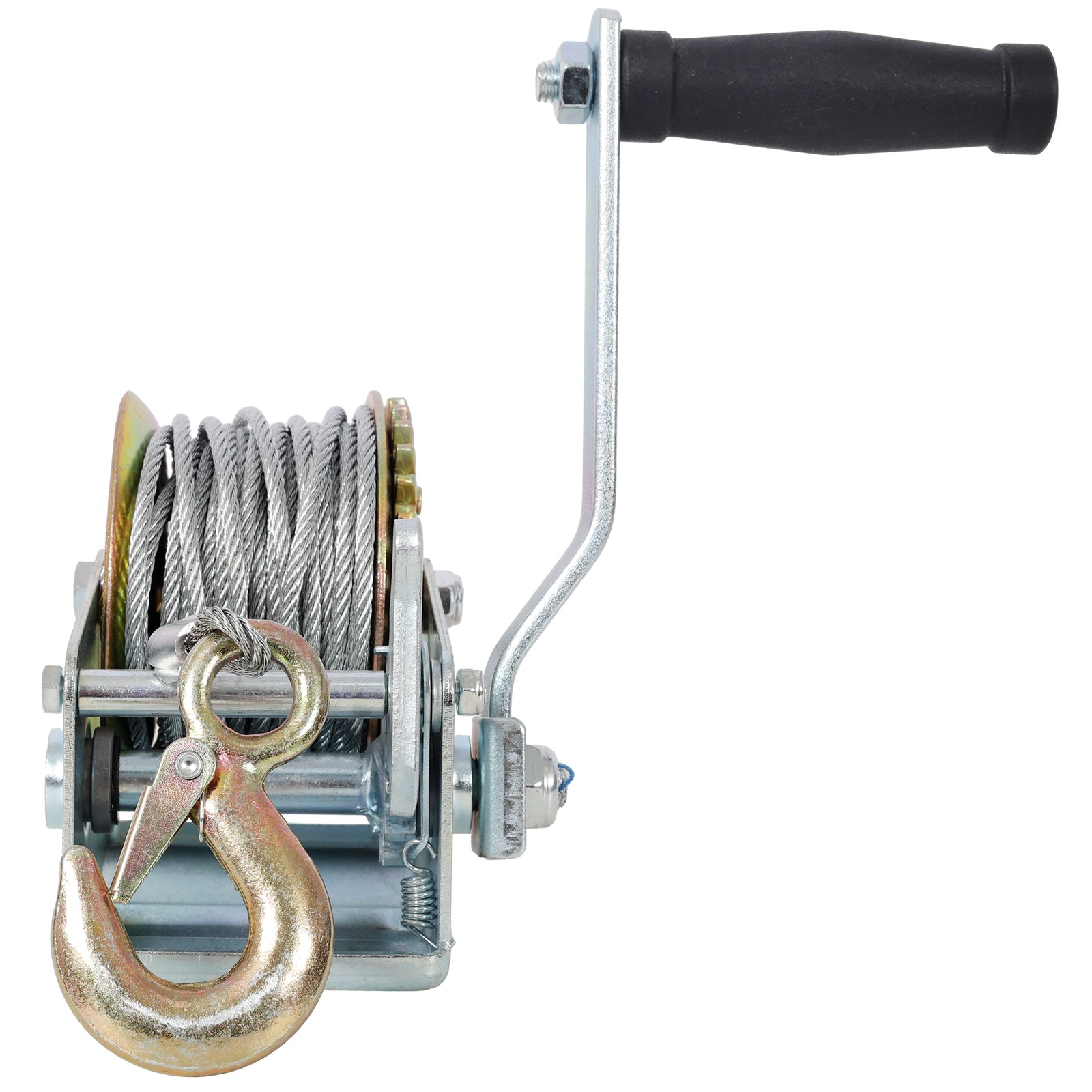 800 lbs Hand Winch with 32.8 ft Steel Cable & Galvanized Shell