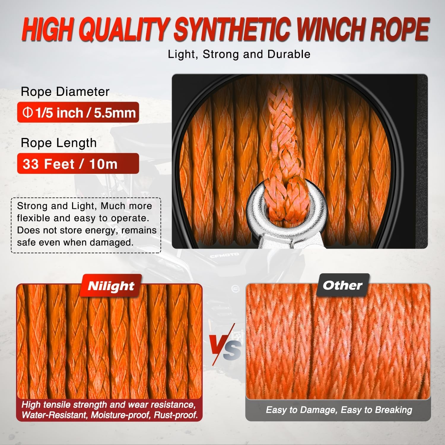 Nilight Boat Trailer Winch 3500 lbs Portable Electric Boat Winches 12V DC Orange
