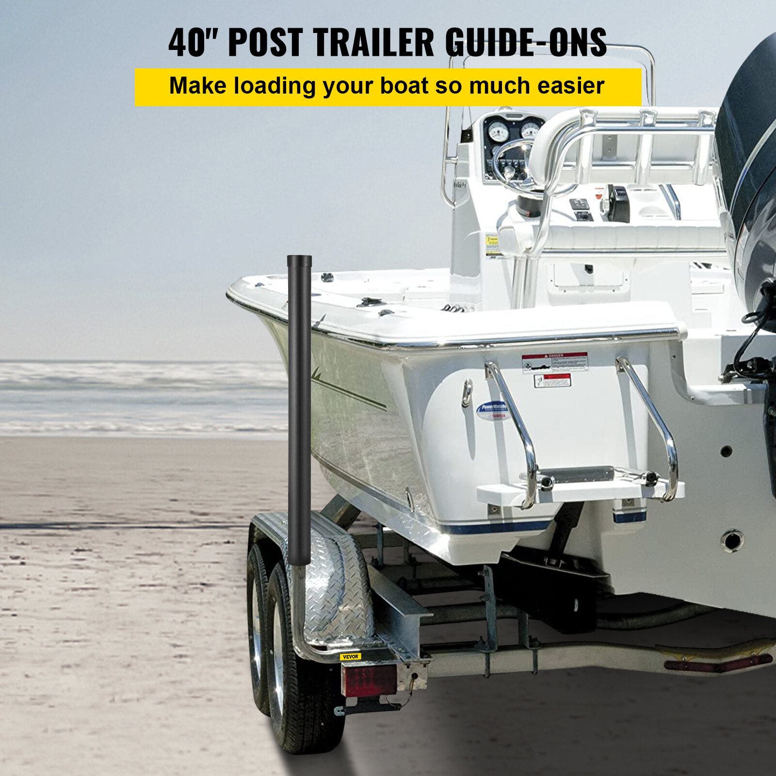 VEVOR Pair 40″Boat Trailer Guide on Galvanized Guide Post Kit w/PVC Poles Covers