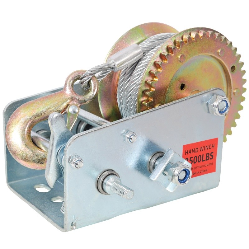 Manual Hand Crank Winch for Trailer Boat or ATV Towing 3500lbs Steel Galvanized