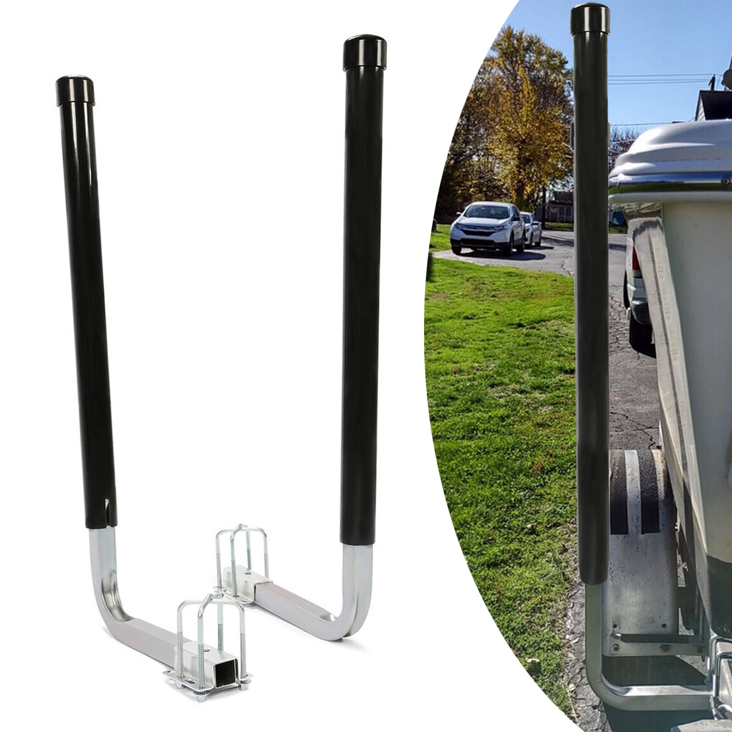 Pair Boat Trailer 40″ Guide On Post W/ PVC Poles For Sailboat Trailer