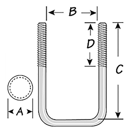 Tie Down Engineering 86230 Zinc Plated Square U-Bolt Kit