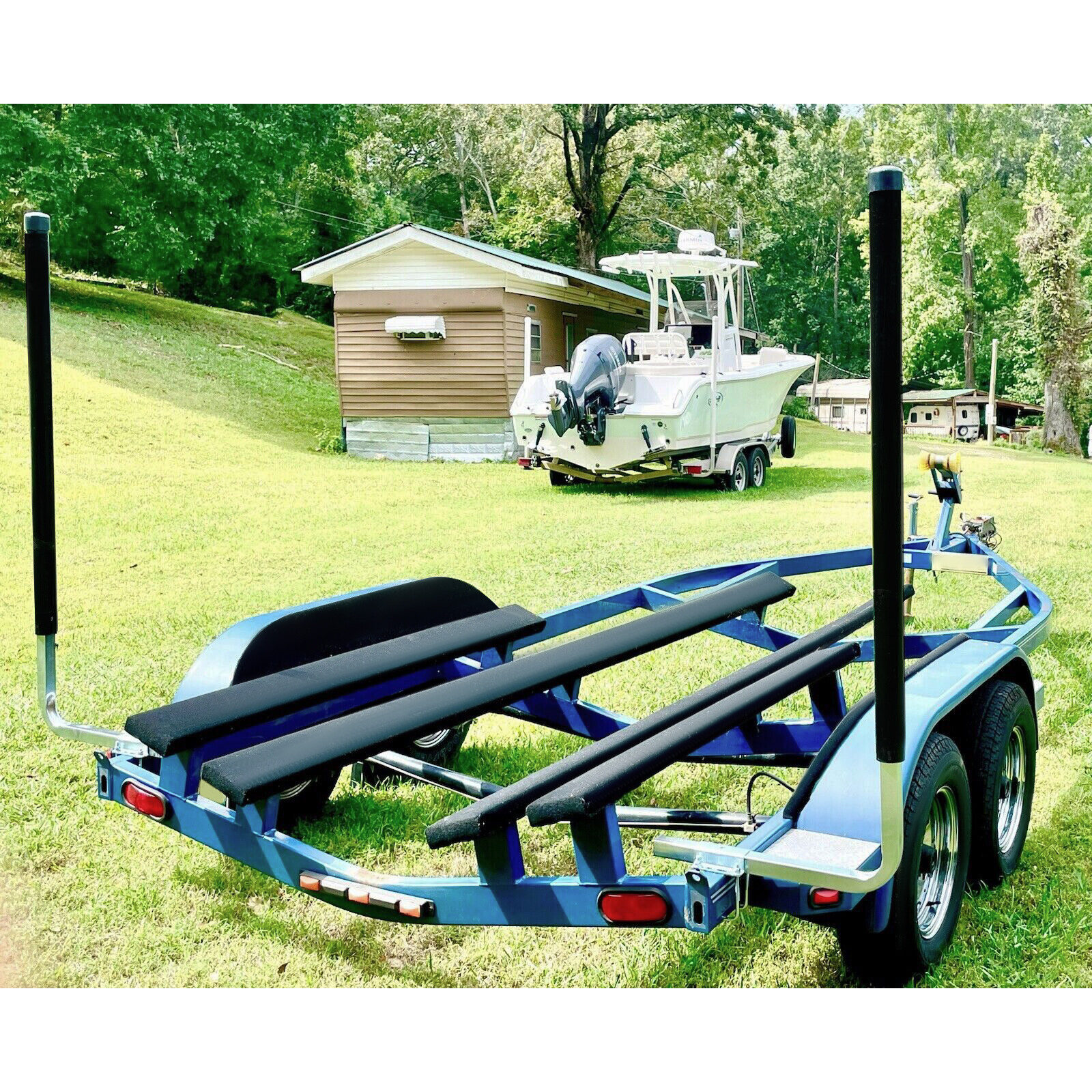 2PCS Boat Trailer Guide-on 60″ Trailer Post Guide on with Black PVC Tube Covers