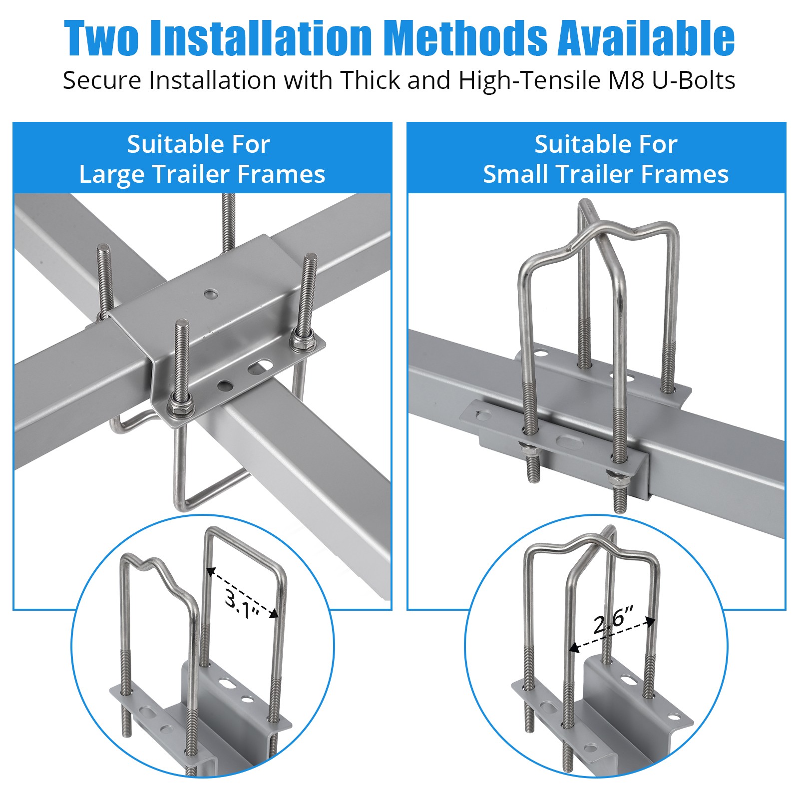 Pair 60″ Boat Trailer Hight L-Shaped Guide On Post Kit With PVC Poles Covers