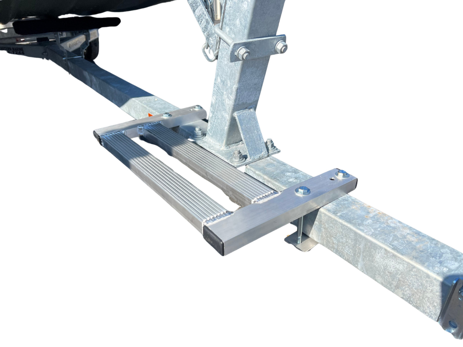 Heavy Duty Welded Aluminum Boat trailer step (Adjustable) Non slip 10″ wide