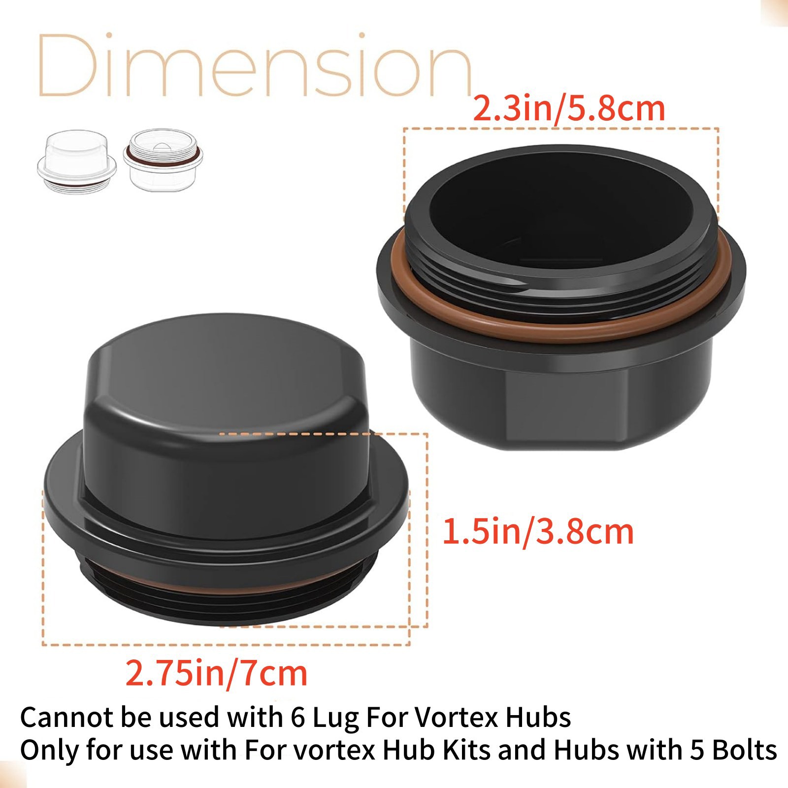 Quality Replacement Hub Dust Cap Set Plastic For Dexter Vortex Hubs 1250-1750