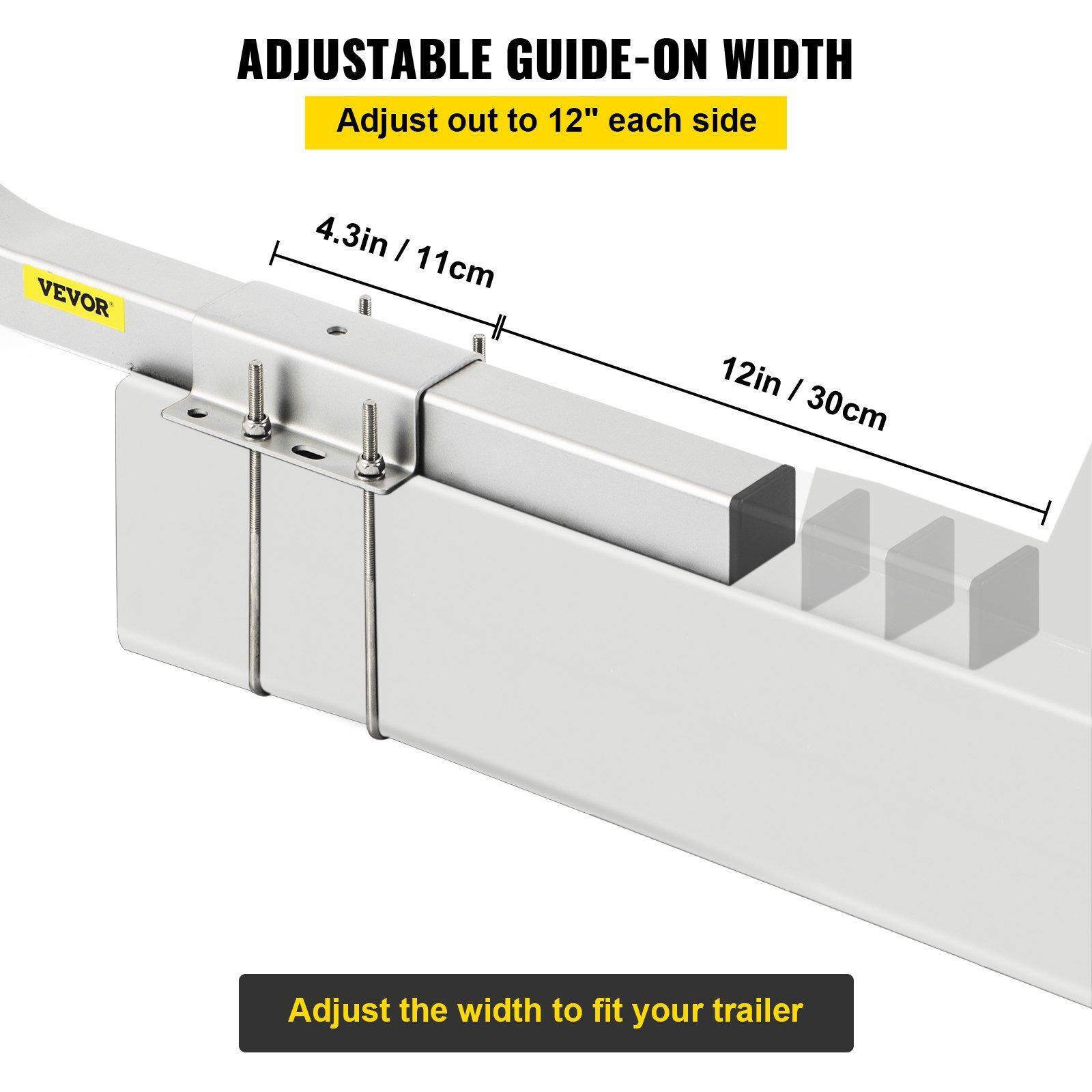 Boat Trailer Guide-on 60″ 2PCS Steel Trailer Post Guide ons with PVC Tube Covers