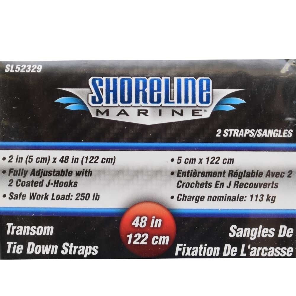Shoreline Boat Transom Tie Downs SL52329 | Trailer 2 x 48 Inch (Pack)