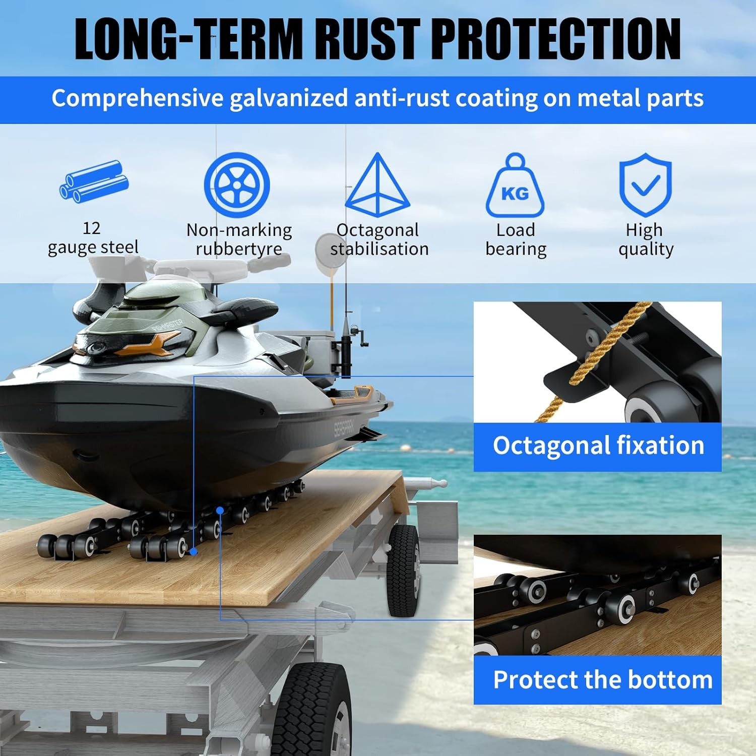 Heavy Duty Boat Trailer Roller – 2000 LBS Capacity for Safe Storage & Transport
