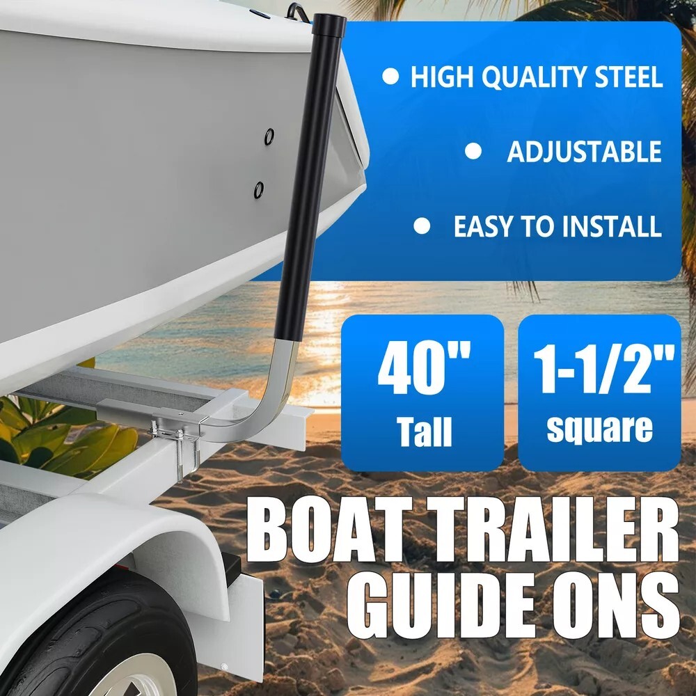 Pair Boat Trailer 40″ Guide On Post W/ PVC Poles For Sailboat Trailer