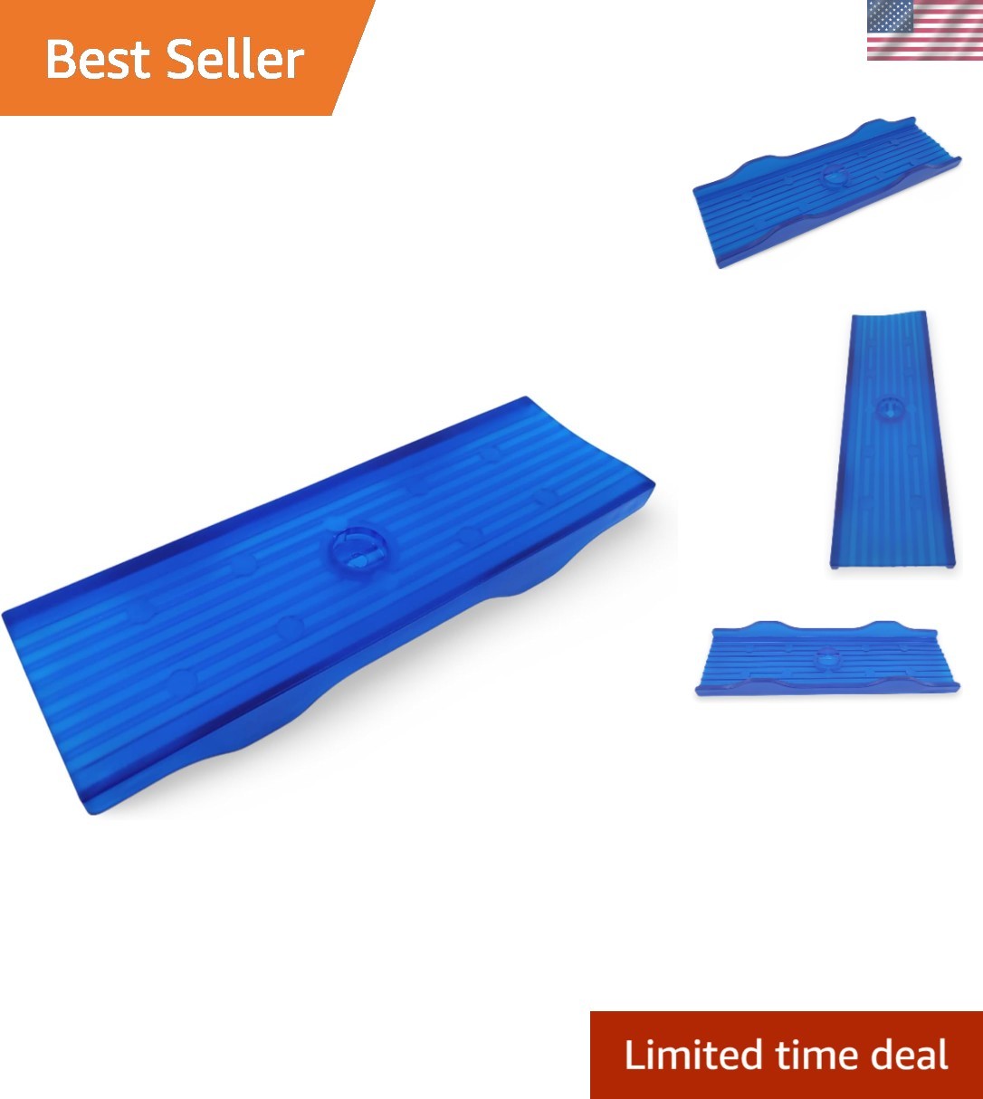 12-Inch Blue PVC Skid Pad – Ideal for 3-Inch V Bend Boat Trailer Crossmembers