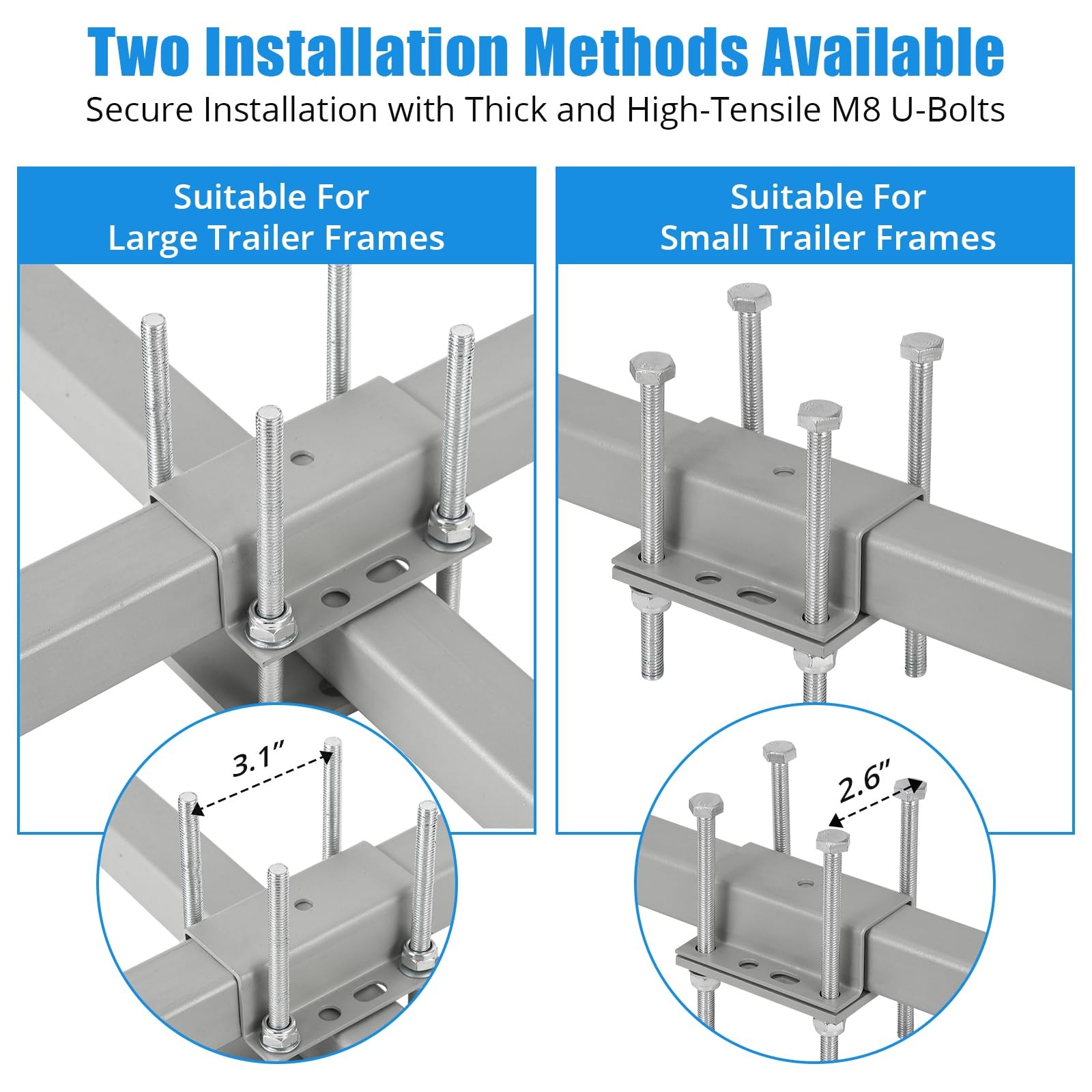 For Boat Trailer 31″-48″ Adjustable Guide On Post Poles Fit Sailboat Set 2