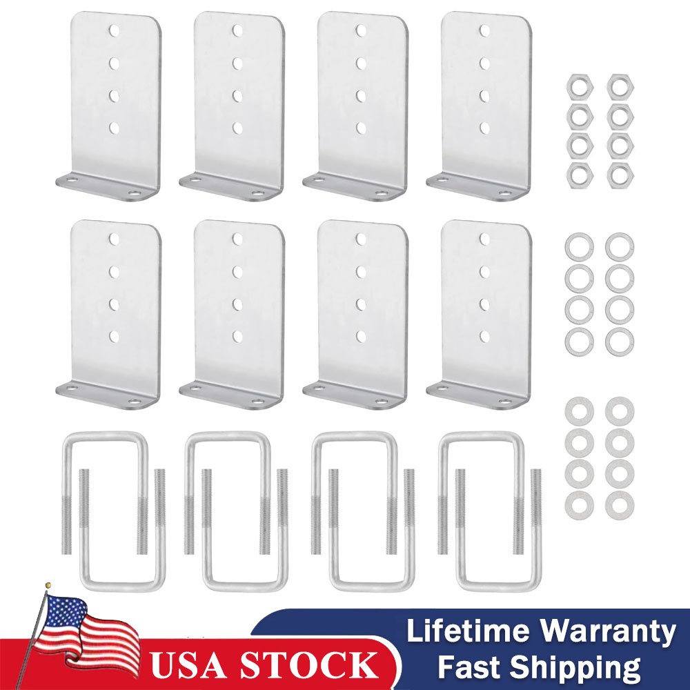 8 PACK 8 inch Galvanized L-Type Boat Trailer Bunk Brackets for 3 x 3 Crossmember