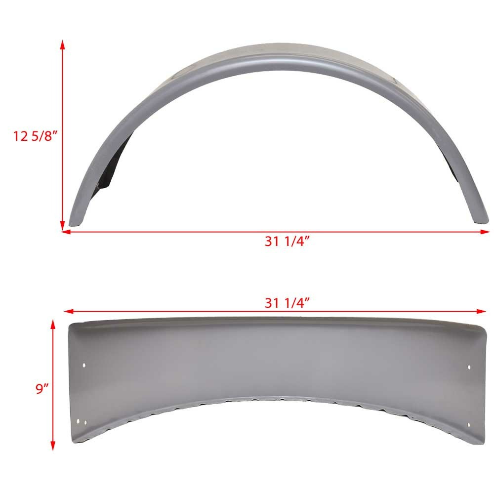 Ranger Boat Trailer Fender MFT264 | Single Axle Matte Gray 31 x 9 Inch