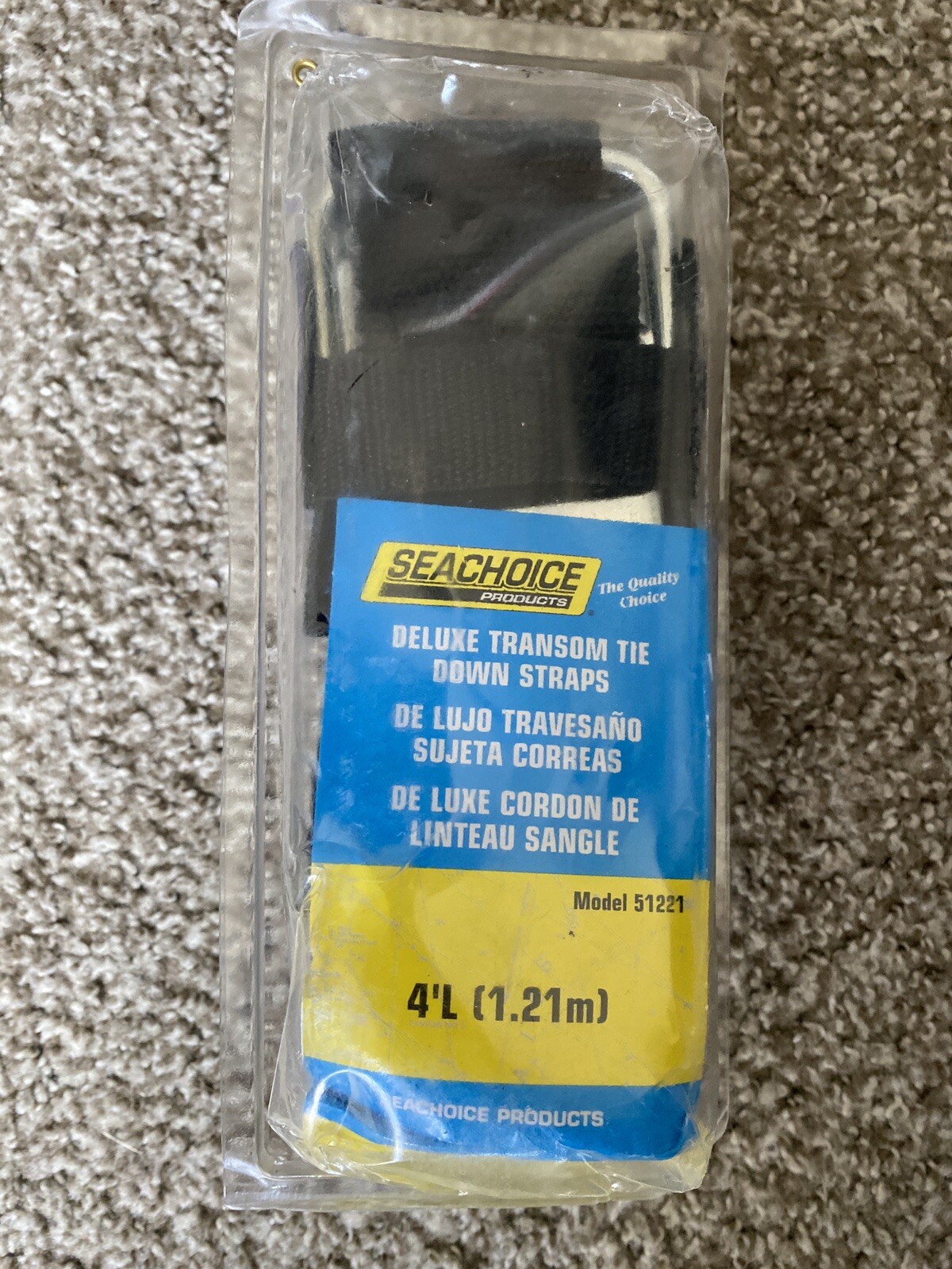 Seachoice Deluxe Transom Tie Down Straps Deluxe 4′ 51221, 2-Pack NEW