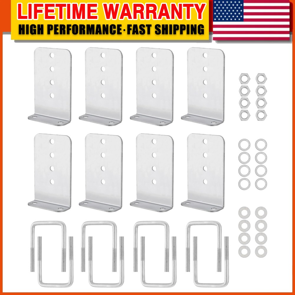 8 inch Galvanized L-Type Boat Trailer Bunk Brackets fit 3 x 3 Crossmember-8 PACK