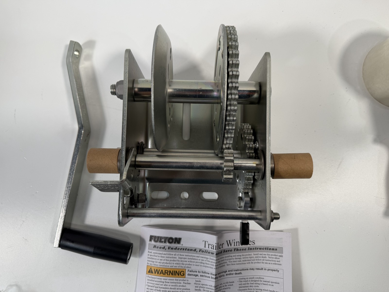 Fulton 142401 Two-Speed Winch 2000lb Boat Trailer Manual Hand Crank Zinc Plated