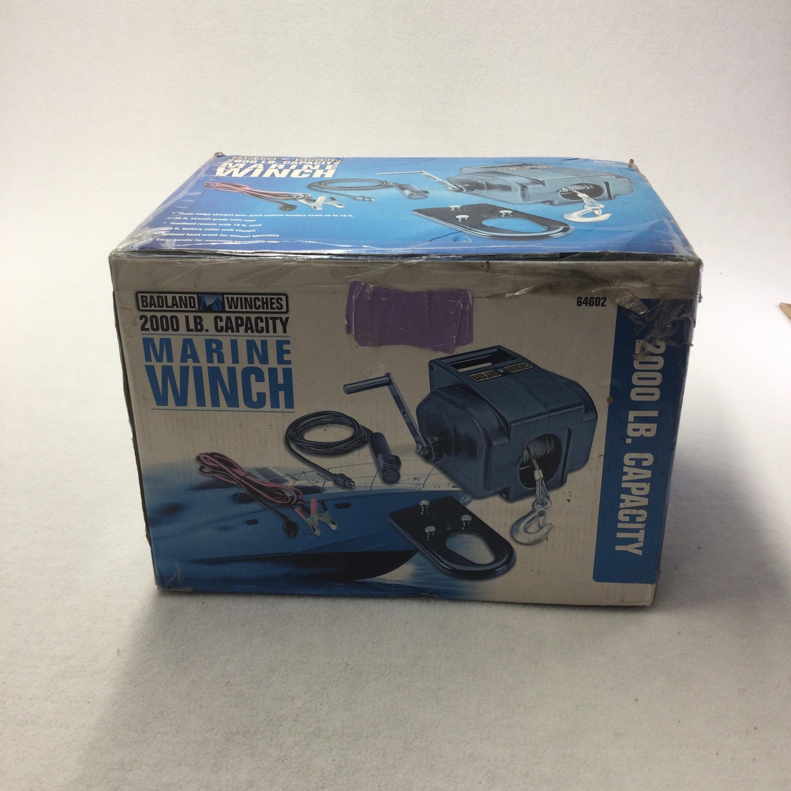 Badland 64602 Marine Winch 2000 Lb Capacity 12V DC Boat Trailer Blue New Other