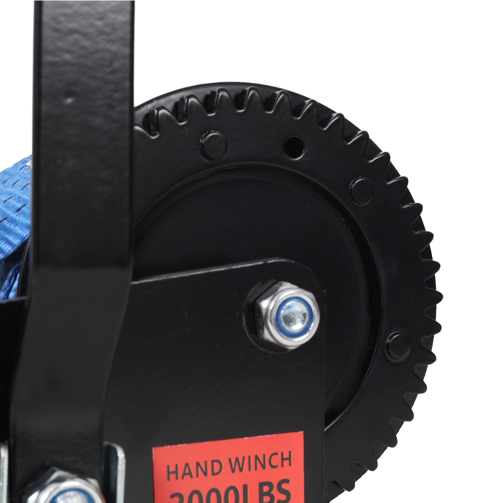 2000 lb Hand Winch with 26 ft Strap, Two-Way Ratchet, 4.1:2.4:1 Gear Ratio