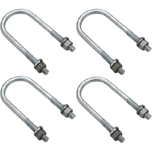 4 Pack of 1/2 Dia x 2-3/8 W x 5-3/8 L Boat Trailer Round Galvanized U-Bolts