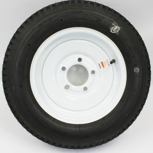 LoadStar 5-hole 12″ x4″ Solid White Trailer Wheel and Tire 5.30-12 6ply