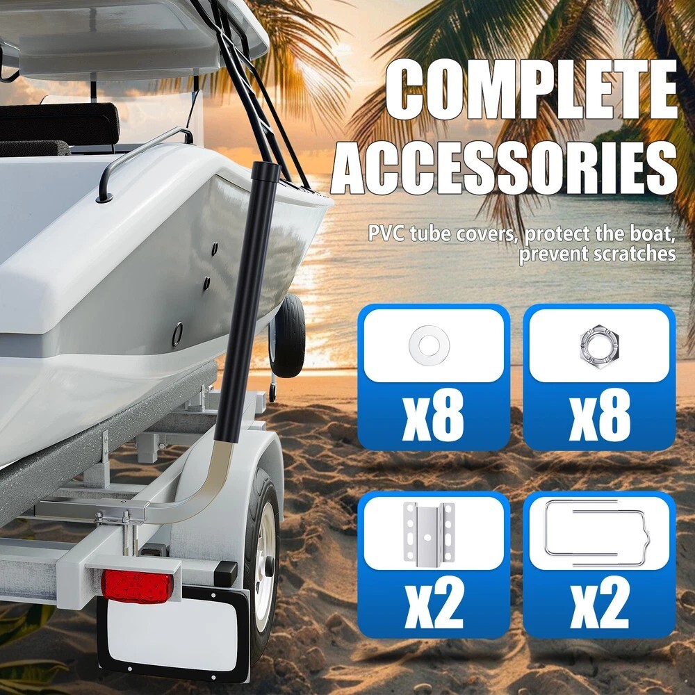 Pair Boat Trailer 40″ Guide On Post W/ PVC Poles For Sailboat Trailer