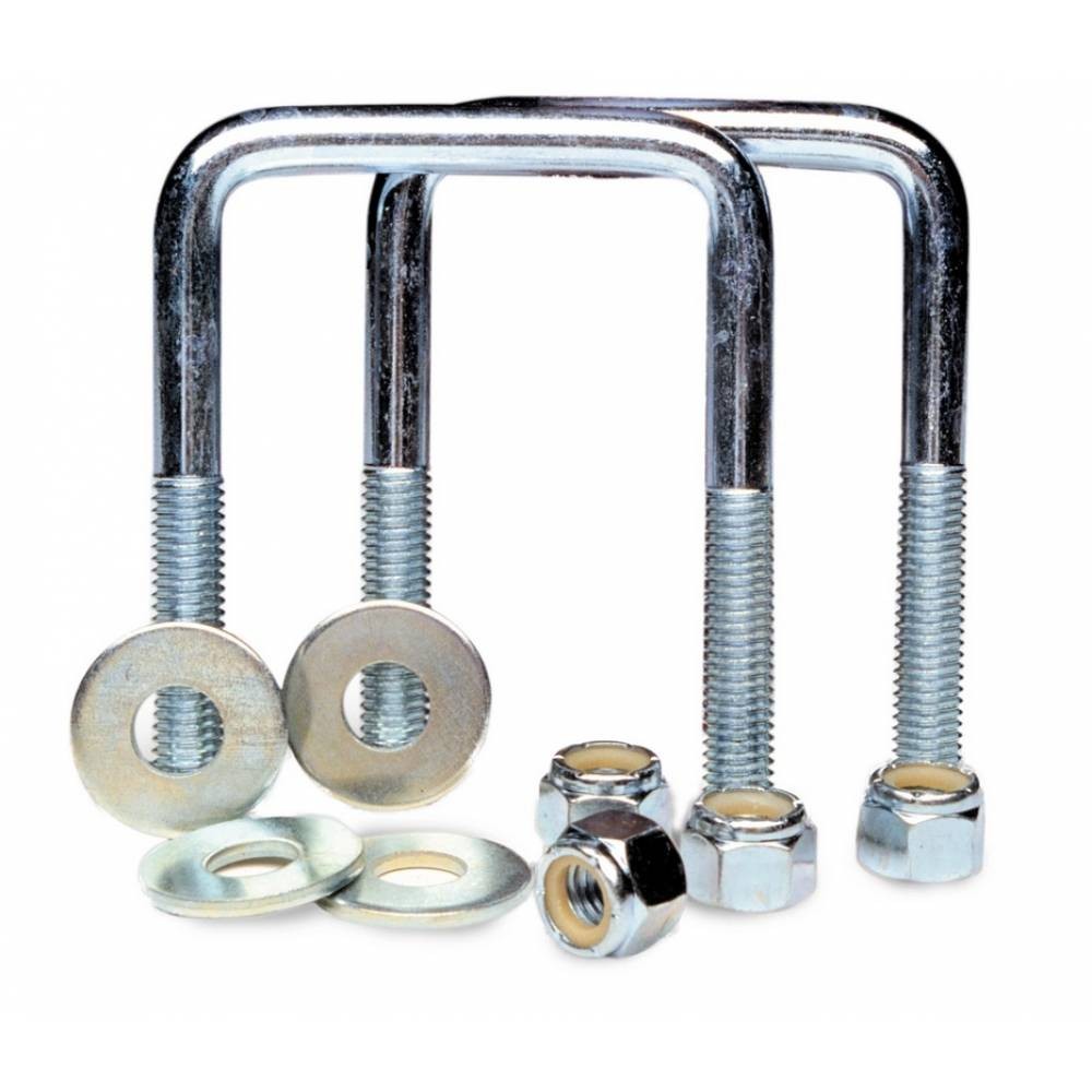 Tie Down 86208 Zinc Plated Marine Square U-Bolt Kit, 3/8″ x 2-1/8″ x 4″