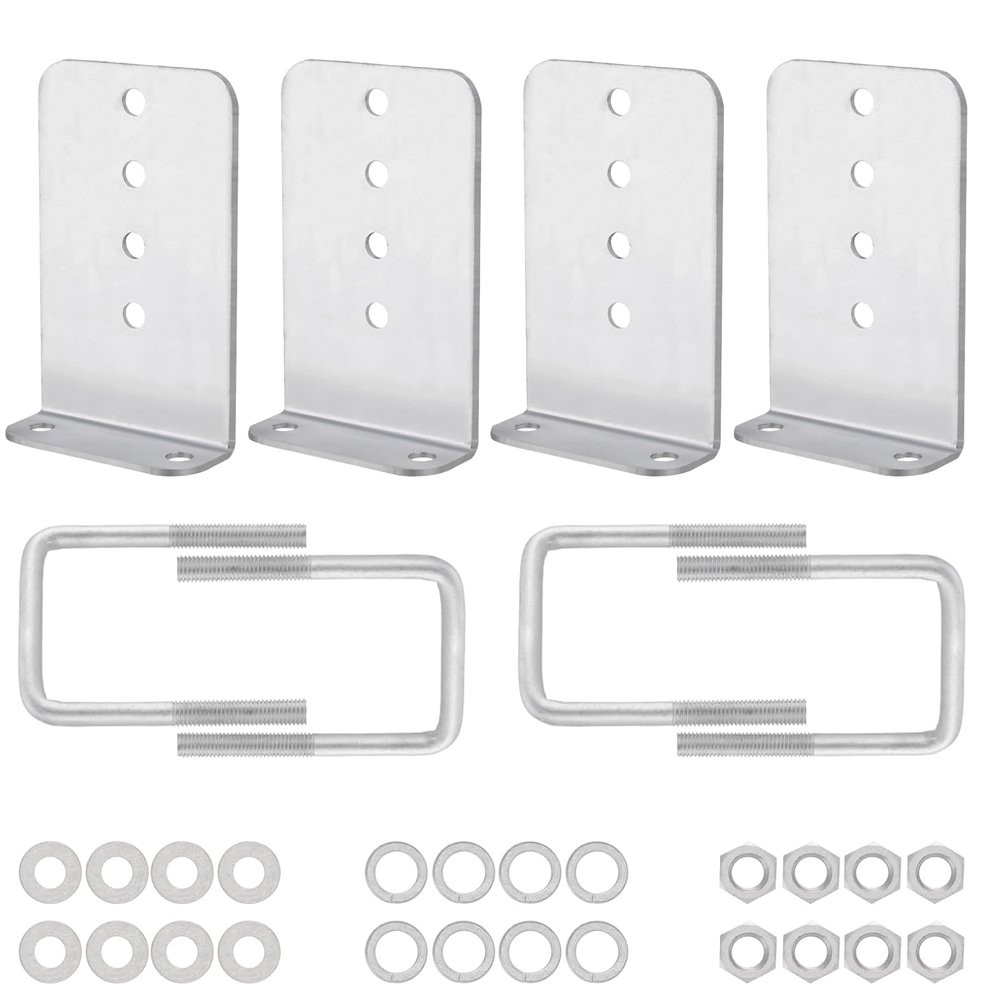 4PCS 8″ Galvanized Steel L-Type Boat Trailer Bunk Brackets for 3 x 3 Crossmember