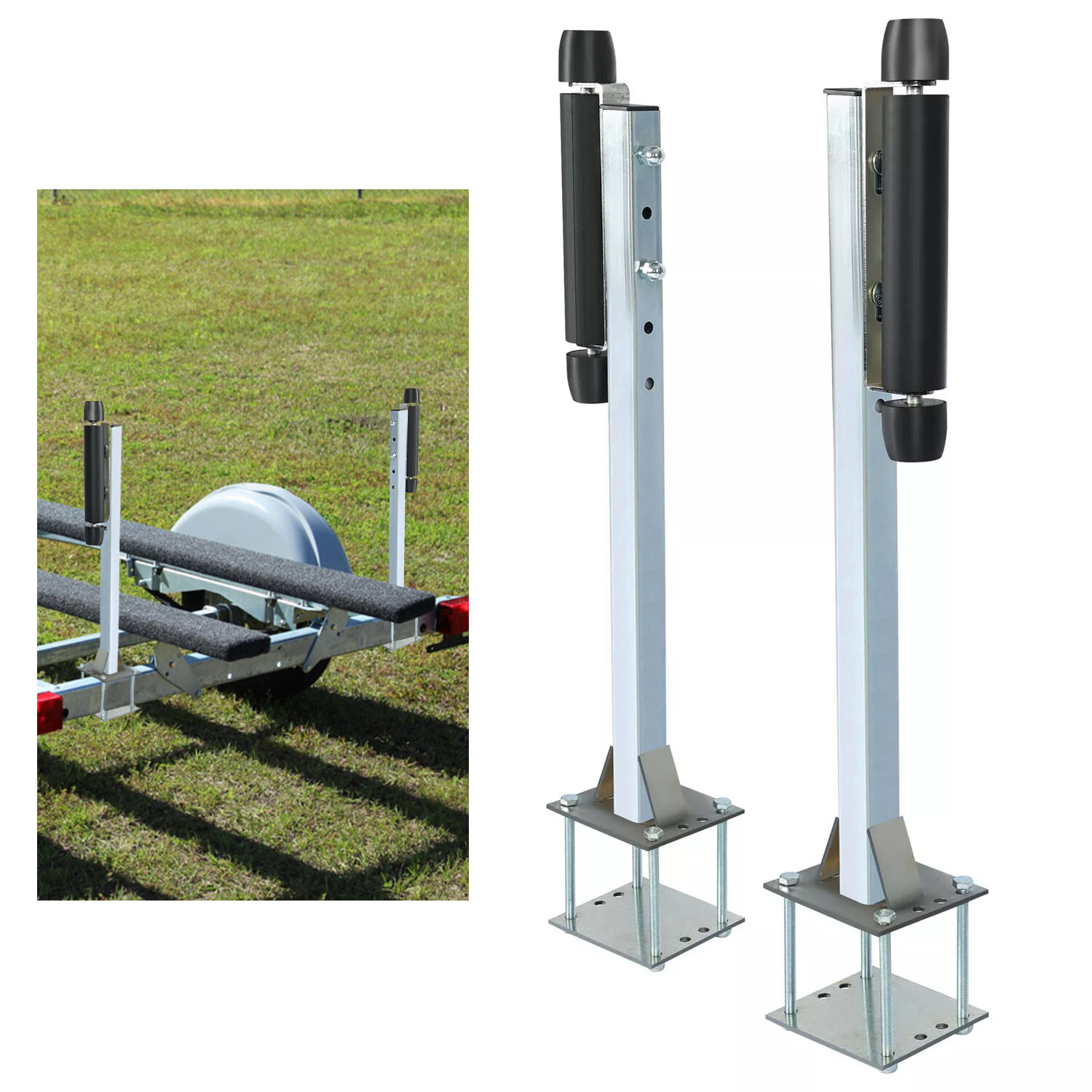 Pair 28″ Boat Trailer Pontoon Roller Guide-On For Ski/Fishing Boat | Zinc-Plated